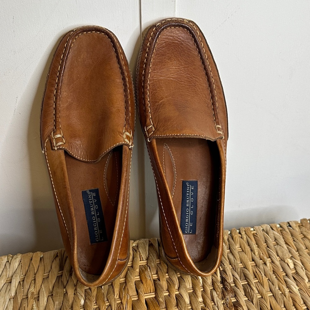 Georgia Brutini Brown‎ Leather Loafers size 8.5